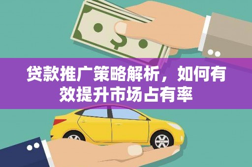徐闻贷款推广策略解析，如何有效提升市场占有率