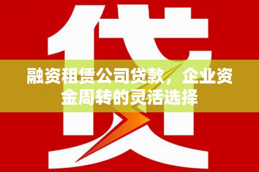 徐闻融资租赁公司贷款，企业资金周转的灵活选择