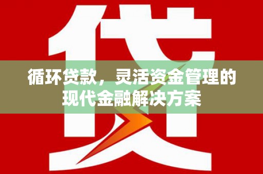 徐闻循环贷款，灵活资金管理的现代金融解决方案