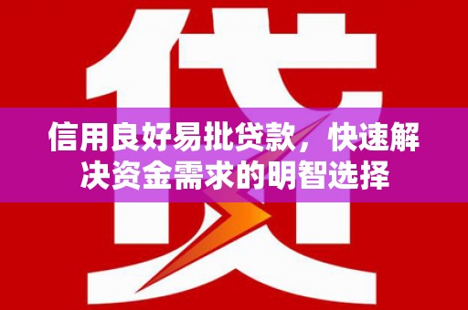 徐闻信用良好易批贷款，快速解决资金需求的明智选择