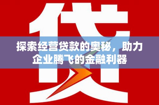 徐闻探索经营贷款的奥秘，助力企业腾飞的金融利器