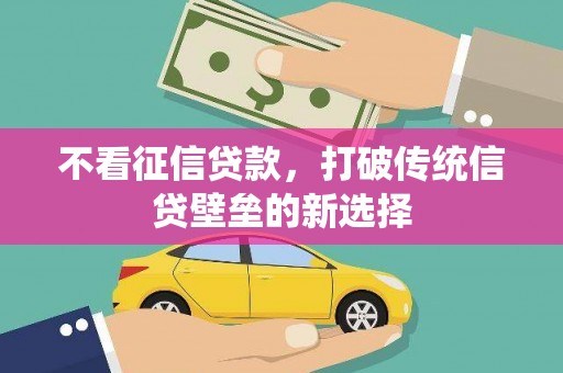 徐闻不看征信贷款，打破传统信贷壁垒的新选择