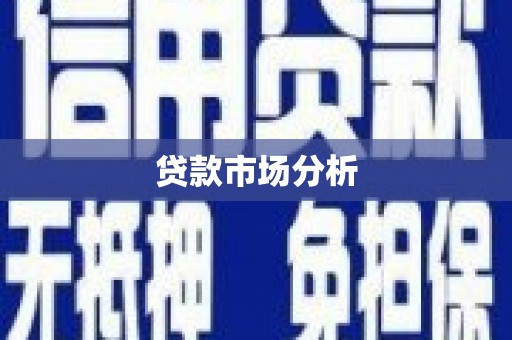 徐闻贷款市场分析