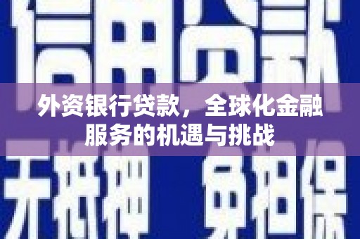 徐闻外资银行贷款，全球化金融服务的机遇与挑战