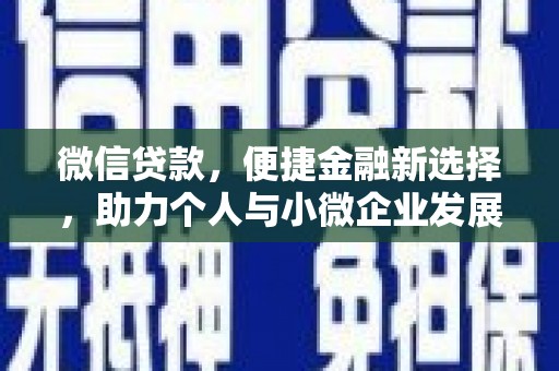 徐闻微信贷款，便捷金融新选择，助力个人与小微企业发展