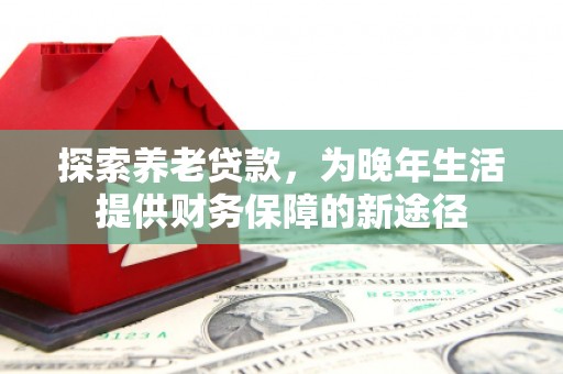 徐闻探索养老贷款，为晚年生活提供财务保障的新途径