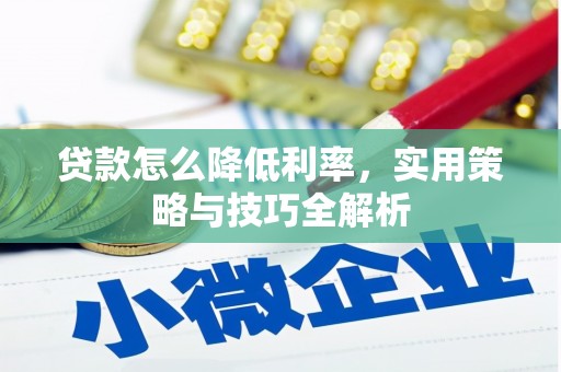 徐闻贷款怎么降低利率，实用策略与技巧全解析
