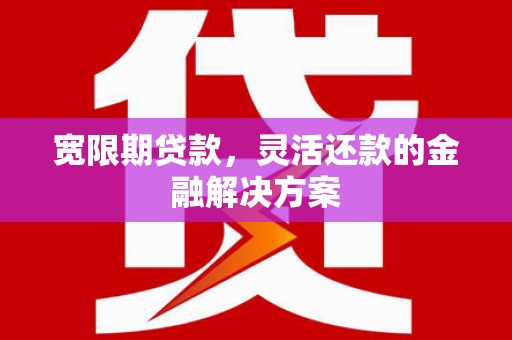 徐闻宽限期贷款，灵活还款的金融解决方案