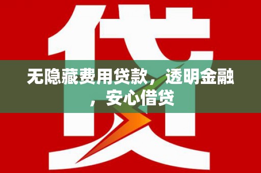 徐闻无隐藏费用贷款，透明金融，安心借贷