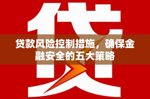 徐闻贷款风险控制措施，确保金融安全的五大策略