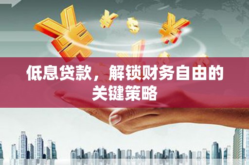 徐闻低息贷款，解锁财务自由的关键策略