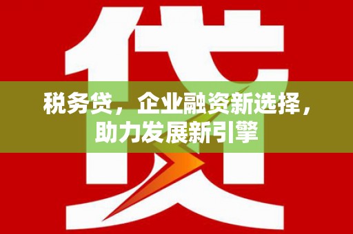 徐闻税务贷，企业融资新选择，助力发展新引擎