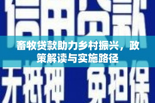 徐闻畜牧贷款助力乡村振兴，政策解读与实施路径