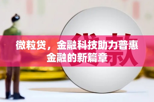 徐闻微粒贷，金融科技助力普惠金融的新篇章