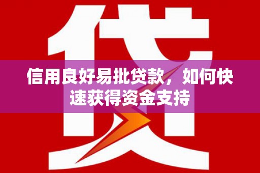 徐闻信用良好易批贷款，如何快速获得资金支持
