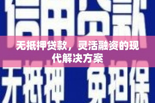 徐闻无抵押贷款，灵活融资的现代解决方案