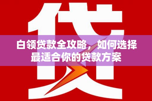 徐闻白领贷款全攻略，如何选择最适合你的贷款方案